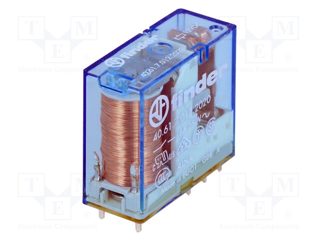 Relay: electromagnetic; SPDT; Ucoil: 12VDC; 16A/250VAC; 16A/30VDC