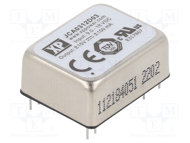 Converter: DC/DC; 3W; Uout: 15VDC; Uout2: -15VDC; Mounting: THT