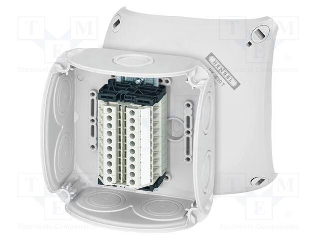 Enclosure: junction box; IP66; with terminals; grey