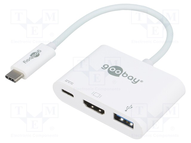 Adapter; USB 3.0; 0.15m; Colour: white; 60W