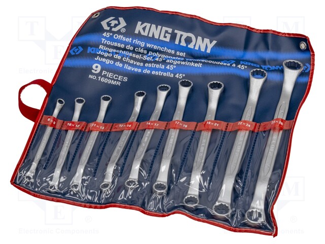 Wrenches set; box,bent; Pcs: 9