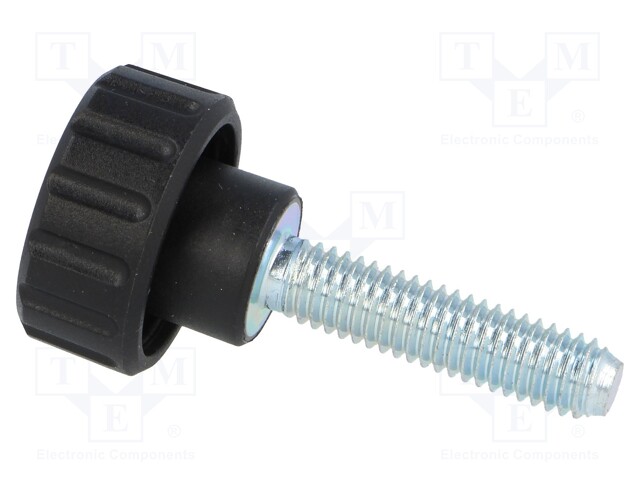 Knob; Dia: 20mm; M6; 25mm; H: 16mm; polyamide; Features: knurled