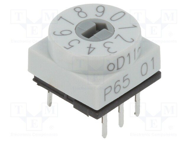 Switch: rotary; Pos: 10; 1uA/20mVDC; -60÷125°C; Mounting: THT