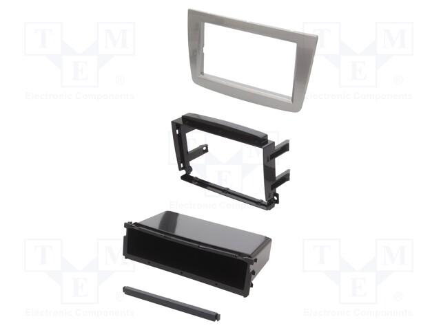 Radio mounting frame; Alfa Romeo; 2 DIN; silver