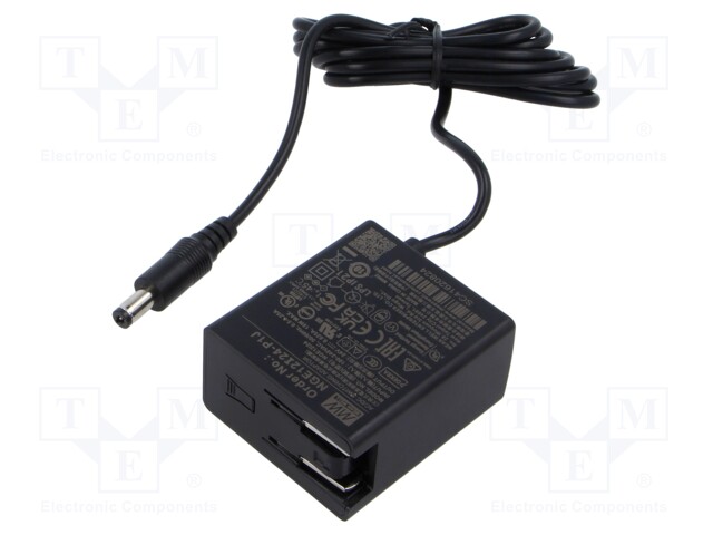 Power supply: switched-mode; plug; 24VDC; 0.625A; 15W; Out: 5,5/2,1