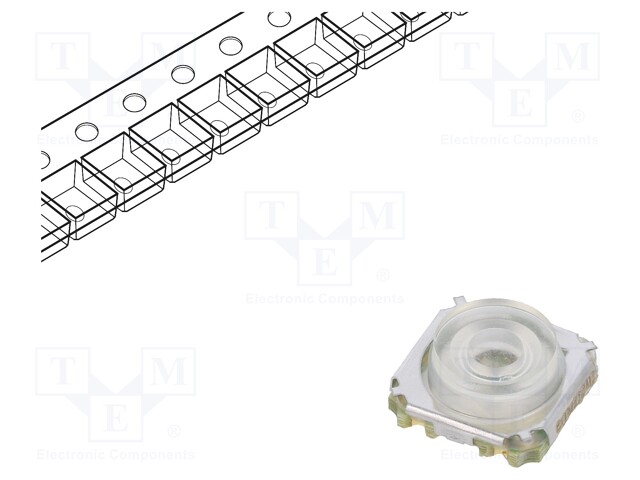 Microswitch TACT; SPST-NO; Pos: 2; 0.05A/28VDC; SMT; LED; red; 4N