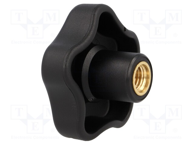 Knob; Dia: 63mm; M12; 26mm; H: 37mm; technopolymer (PP); black