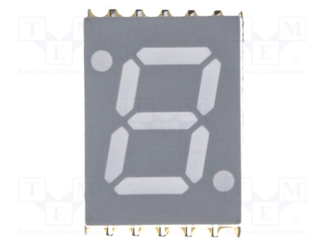 Display: LED; 7-segment; 7mm; 0.39"; No.char: 1; yellow-green; 7mcd