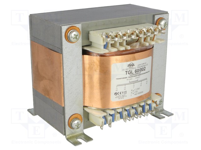 Transformer: speaker; 60VA; Sec.winding imped: 8Ω; 0.04÷15kHz