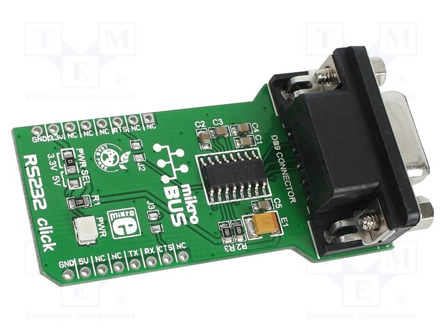 Click board; interface; RS232; MAX3232; 3.3/5VDC