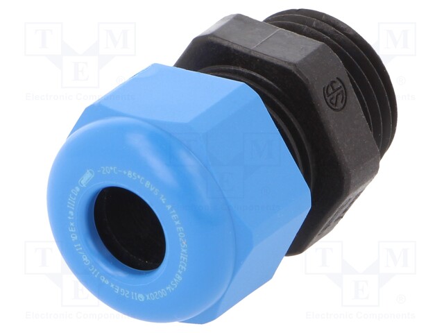 Cable gland; NPT3/4"; IP68; Mat: polyamide; black-blue