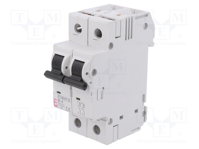 Circuit breaker; 230/400VAC; Inom: 4A; Poles: 2; DIN; Charact: B