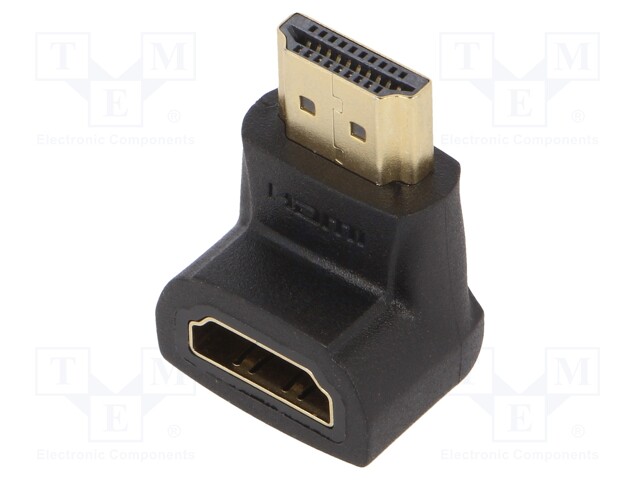 Adapter; HDMI socket 90°,HDMI plug; Colour: black