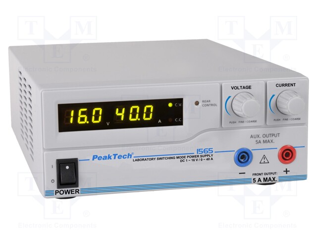 Power supply: programmable laboratory; single-channel; 1÷16VDC