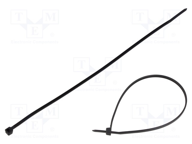 Cable tie; L: 200mm; W: 2.5mm; polyamide; black; 100pcs; -35÷85°C