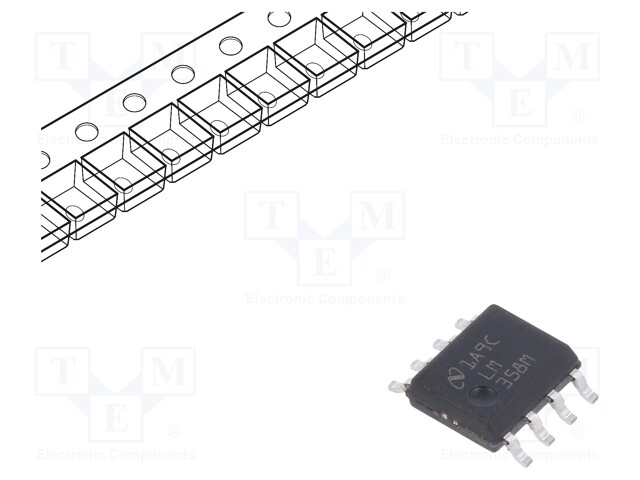 Operational Amplifier, 2 Amplifier, 1 MHz, 0.1 V/µs, 3V to 32V, ± 1.5V to ± 16V, SOIC, 8 Pins