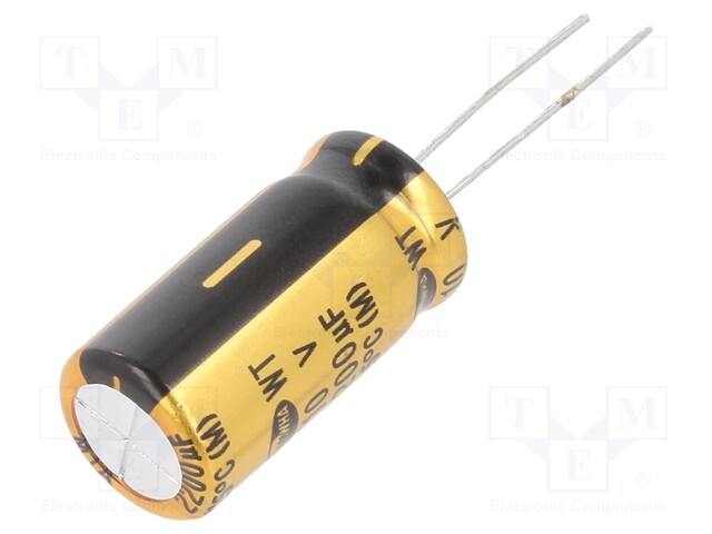 Capacitor: electrolytic; THT; 2200uF; 10VDC; Ø12.5x25mm; ±20%