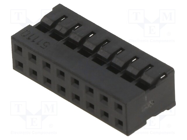 2mm MGrid WtB Rec Crp Hsg PBT Blk 16Ckt