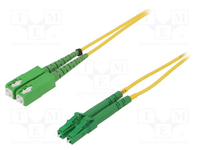 Fiber patch cord; LCA,SCA; 1m; Optical fiber: 9/125um; yellow