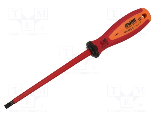 Screwdriver; insulated; slot; 6,5x1,2mm; Blade length: 150mm