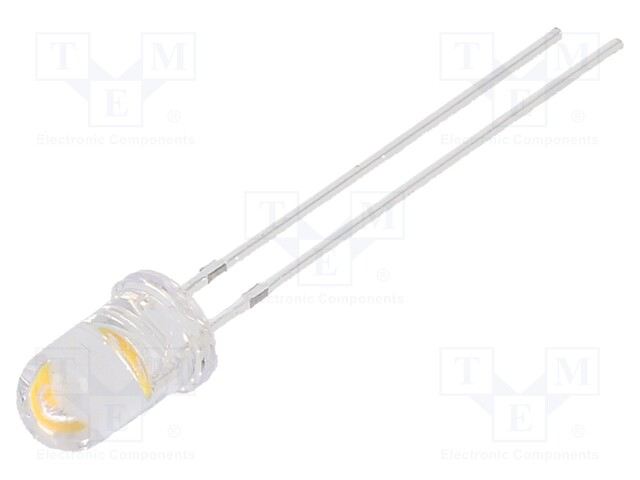 LED; 5mm; white warm; 80000÷90000mcd; 10÷12lm; 15°; 15mA; 7.8÷9.5V