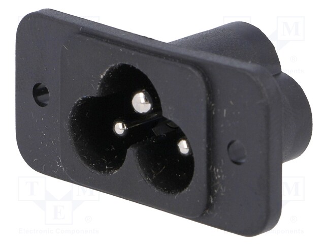 Connector: AC supply; socket; male; 2.5A; 250VAC; IEC 60320; C6