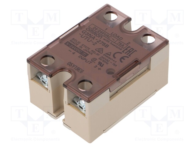Relay: solid state; Ucntrl: 5÷24VDC; 75A; 24÷240VAC; -30÷80°C