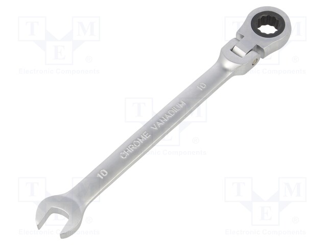 Wrench; combination spanner,with ratchet,with joint; 10mm