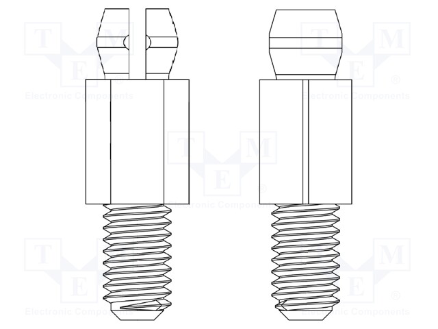 PCB distance; polyamide 66; L: 22.2mm; screwed rod,snap fastener