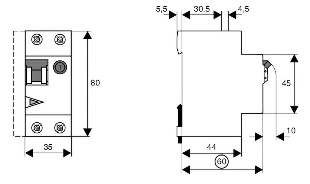 RCBO breaker; Inom: 20A; Ires: 30mA; Max surge current: 250A; 230V