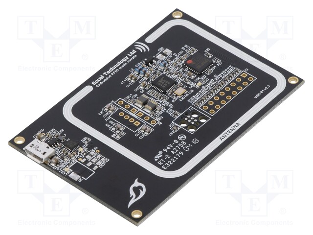 RFID reader; antenna; 75x50mm; USB; 4.5÷5.5V; f: 13,56MHz