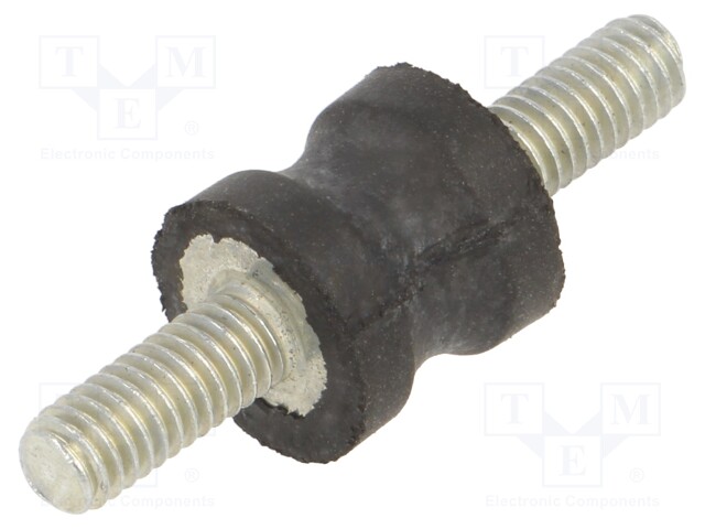 Vibration damper; M4; Ø: 10mm; rubber; L: 10mm; Thread len: 10mm