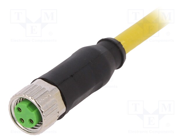 Connection lead; M8; PIN: 3; straight; 3m; plug; 50VAC; 4A; -30÷80°C