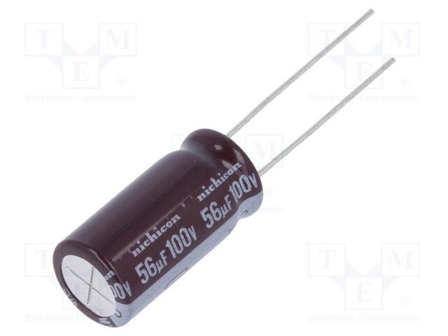 Capacitor: electrolytic; low impedance; THT; 56uF; 100VDC; ±20%