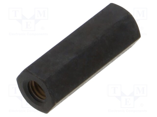 Screwed spacer sleeve; 20mm; Int.thread: M4; hexagonal; brass