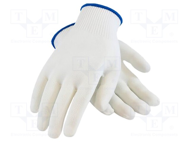 Protective gloves; ESD; S; Features: dissipative; polyamide; white