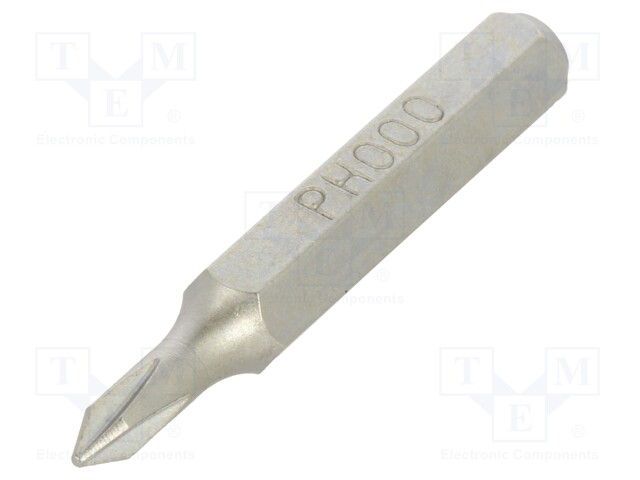 Screwdriver bit; Phillips; PH000; Overall len: 27mm