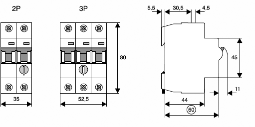 Motor breaker; 0.06kW; 220÷440VAC; DIN; 0.16÷0.25A; IP20; -25÷50°C