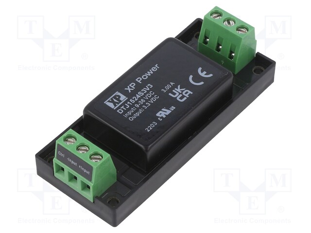 DC/DC Converter, ITE, 1 Output, 15 W, 3.3 V, 3 A