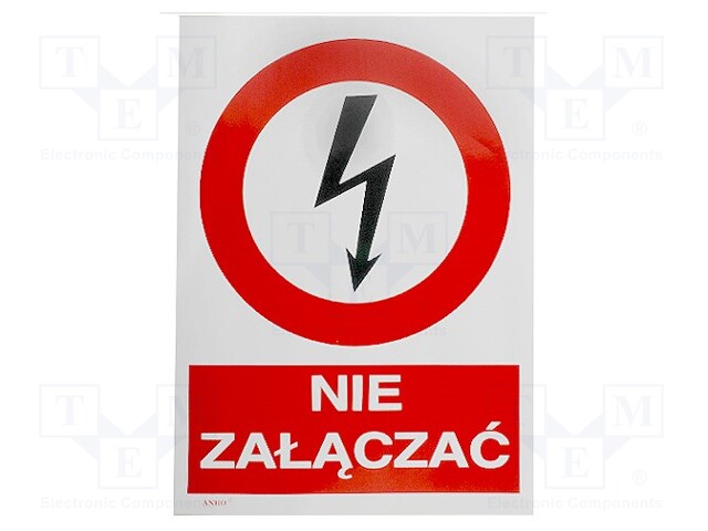 Safety sign; prohibitory; W: 148mm; H: 210mm; FS