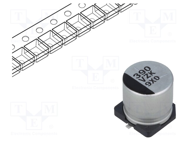 Capacitor: hybrid; 390uF; 35VDC; ESR: 20mΩ; ZKU; SMD; ±20%; -55÷125°C