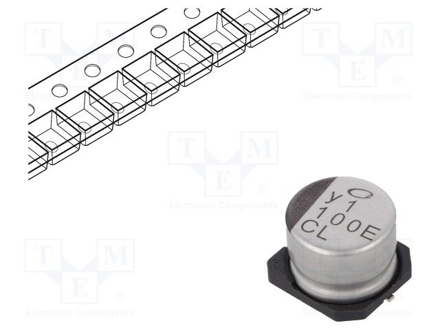 Capacitor: electrolytic; low impedance; SMD; 100uF; 25VDC; ±20%