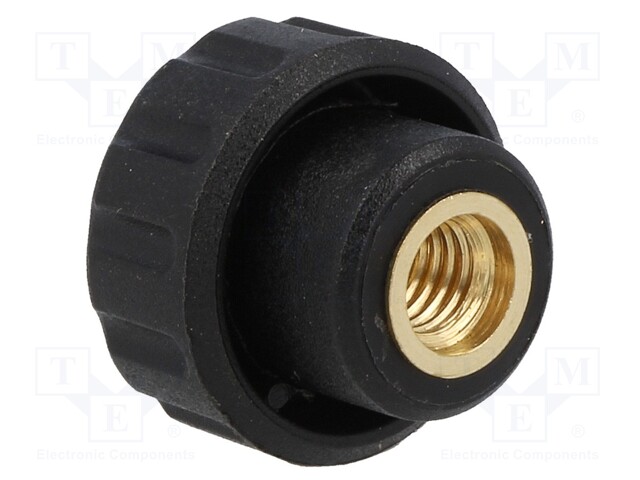 Knob; Dia: 16mm; M5; 6mm; H: 13mm; polyamide; Boss material: brass