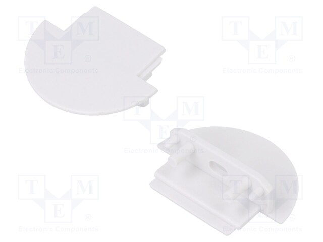 Cap for LED profiles; white; ABS; Application: GROOVE14