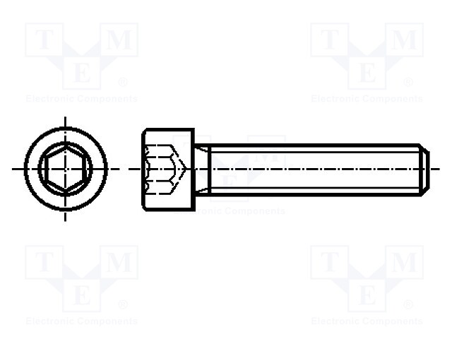 Screw; M2x8; DIN: 912; Head: cheese head; imbus; steel; zinc