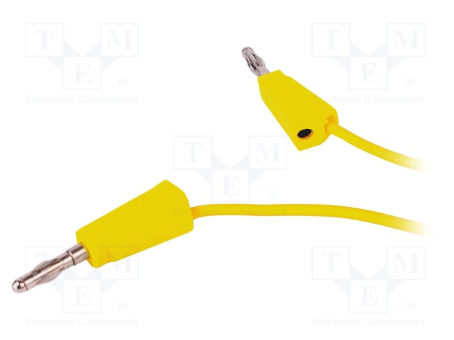 Test lead; 70VDC; 33VAC; 20A; banana plug 4mm,both sides; yellow