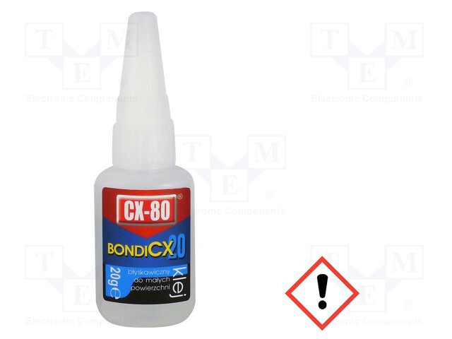 Ethyl cyanoacrylate glue; liquid; plastic container; 20g