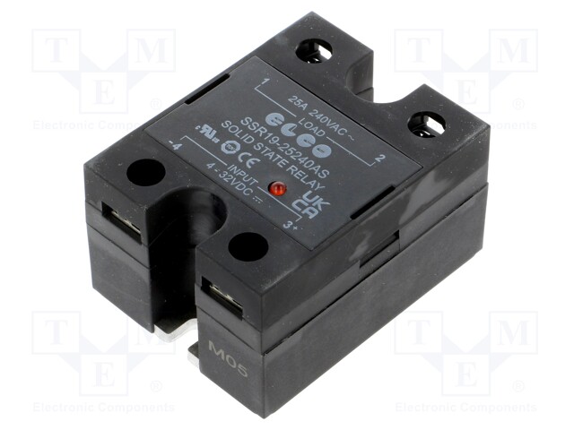 Relay: solid state; Ucntrl: 4÷32VDC; 25A; 48÷280VAC; -30÷80°C