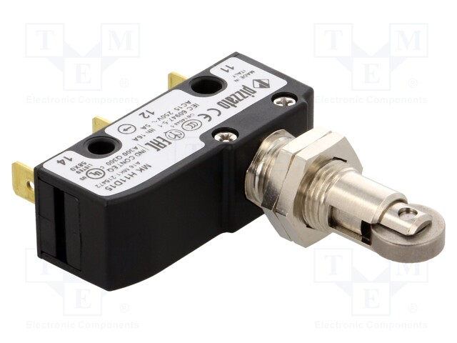 Microswitch SNAP ACTION; with roller; 16A/250VAC; 16A/300VDC