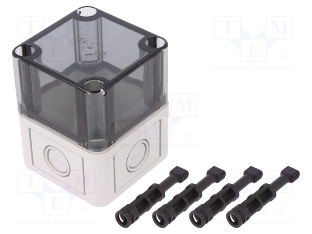 Enclosure: multipurpose; X: 65mm; Y: 65mm; Z: 81mm; TK PC; grey; IP66